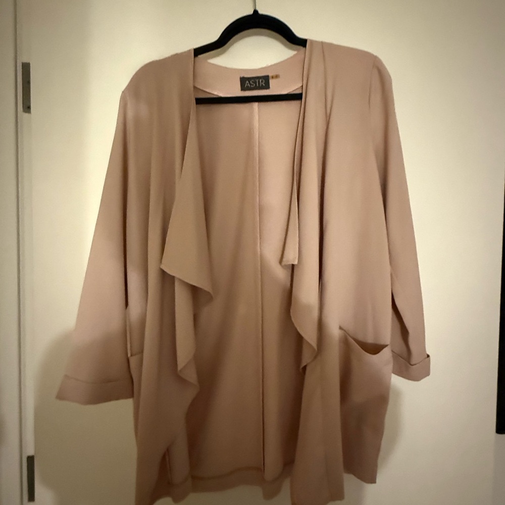 ASTR Blush/Beige Draped Cardigan